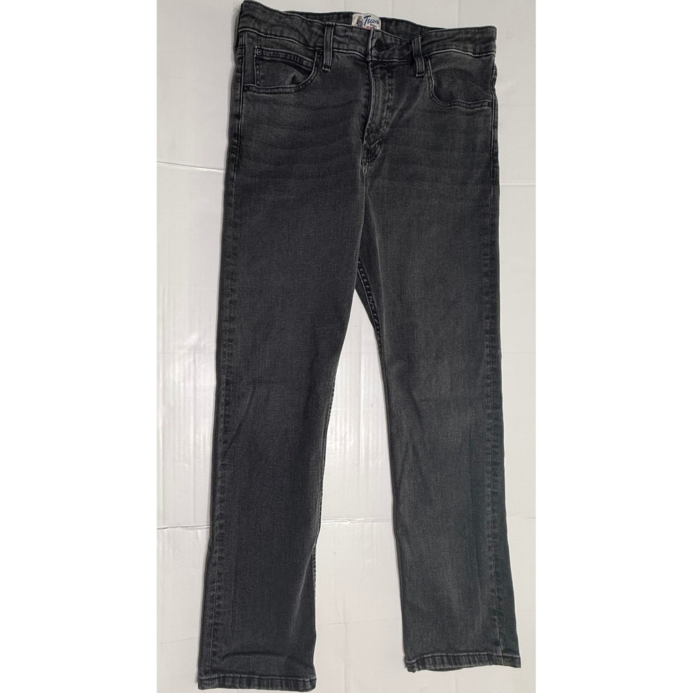 Tecovas Mens Slim Straight Western Denim Jeans Black Grey 33x32 Made in Mexico